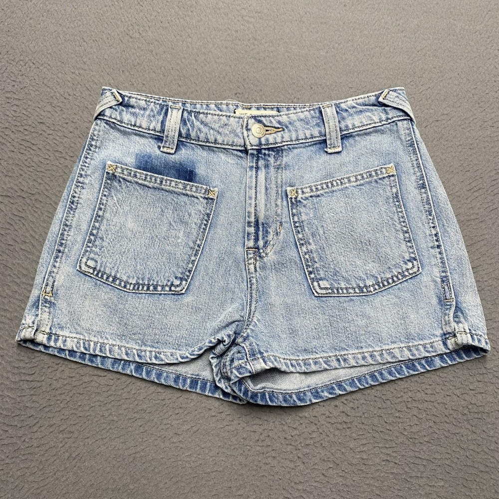 We The Free Shorts Womens 26 Blue Denim Relaxed Cut-Off 100% Cotton 3 In Casual